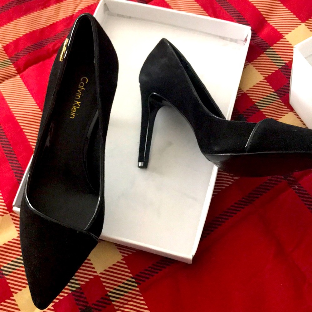 Black suede Stilettos